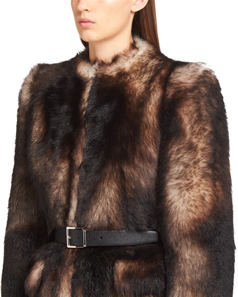 prada fur hood coat|prada fur coat shearling.